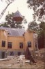 Lifting the tower into place